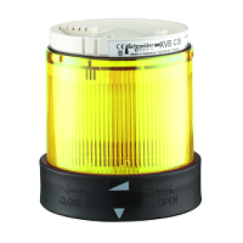 XVBC2G8 - Ø 70 mm illuminated unit - steady - yellow - IP65 - 120 V, Schneider Electric