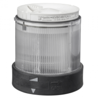 XVBC5B7 - Ø 70 mm illuminated unit - flashing - clear - IP65 - 24 V, Schneider Electric