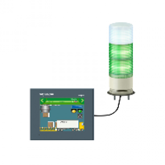 XVGU3SWV - Multi-color USB Programmable tower lights -60mm- steady/flashing LED-buzzer, Schneider Electric