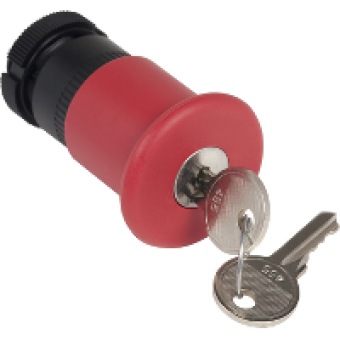 ZA2BS944 - red Ø40 Emergency stop switching off head trigger and latching key release, Schneider Electric