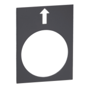 ZB2BY2910 - legend - 30 x 40 mm - black - left slow, Schneider Electric