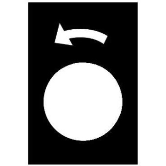 ZB2BY2922 - legend - 30 x 40 mm - black - slew left slow, Schneider Electric