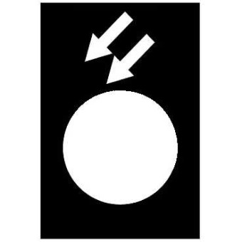 ZB2BY2967 - legend - 30 x 40 mm - black - reverse fast, Schneider Electric
