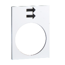 ZB2BY4902 - legend - 30 x 40 mm - white - raise or right fast, Schneider Electric