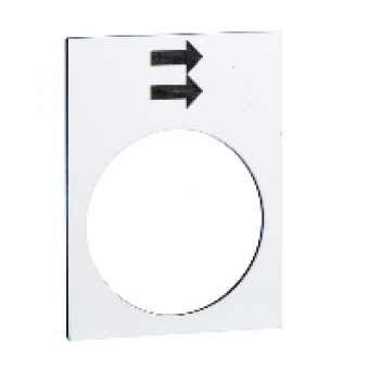 ZB2BY4902 - legend - 30 x 40 mm - white - raise or right fast, Schneider Electric