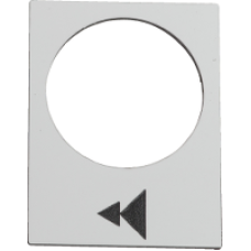 ZB2BY4903 - legend - 30 x 40 mm - white - raise or right slow-fast, Schneider Electric