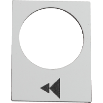 ZB2BY4903 - legend - 30 x 40 mm - white - raise or right slow-fast, Schneider Electric