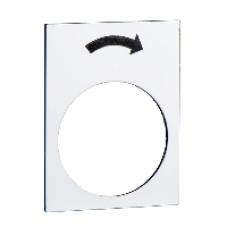 ZB2BY4919 - legend - 30 x 40 mm - white - slew right slow, Schneider Electric