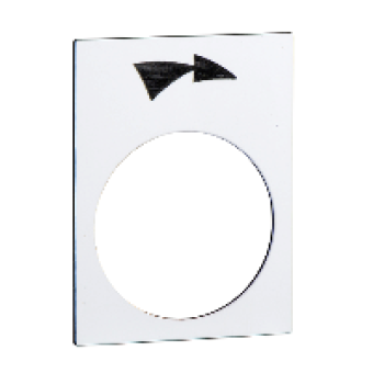 ZB2BY4921 - legend - 30 x 40 mm - white - slew right slow-fast, Schneider Electric