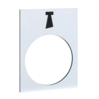 ZB2BY4932 - legend - 30 x 40 mm - white - klaxon, Schneider Electric