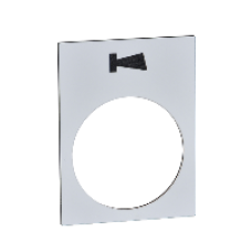 ZB2BY4982 - legend - 30 x 40 mm - white - klaxon, Schneider Electric
