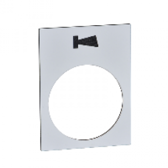 ZB2BY4982 - legend - 30 x 40 mm - white - klaxon, Schneider Electric
