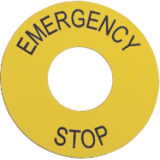 ZB2BY9330 - legend - Ø 22 - Ø 60 mm - EMERGENCY STOP, Schneider Electric