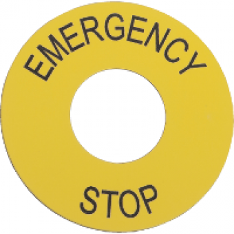ZB2BY9330 - legend - Ø 22 - Ø 60 mm - EMERGENCY STOP, Schneider Electric