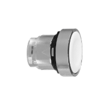 ZB4BA1 - white flush pushbutton head Ø22 spring return unmarked, Schneider Electric