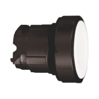 ZB4BA17 - white flush pushbutton head Ø22 spring return unmarked, Schneider Electric