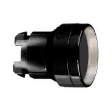 ZB4BA267 - black recessed pushbutton head Ø22 spring return unmarked, Schneider Electric