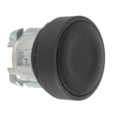 ZB4BA27 - black flush pushbutton head Ø22 spring return unmarked, Schneider Electric