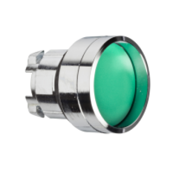 ZB4BA36 - green recessed pushbutton head Ø22 spring return unmarked, Schneider Electric