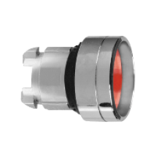 ZB4BA46 - red recessed pushbutton head Ø22 spring return unmarked, Schneider Electric