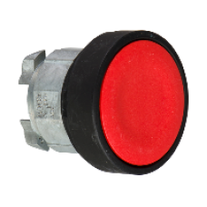 ZB4BA47 - red flush pushbutton head Ø22 spring return unmarked, Schneider Electric