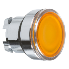 ZB4BA58 - orange flush illuminated pushbutton head Ø22 spring return for integral LED, Schneider Electric
