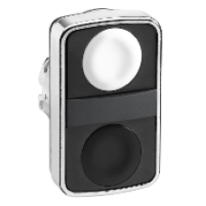 ZB4BA7120 - white flush/black flush double-headed pushbutton Ø22 unmarked, Schneider Electric