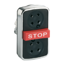 ZB4BA791 - flush/red projecting/flush triple-headed pushbutton Ø22 without cap, Schneider Electric