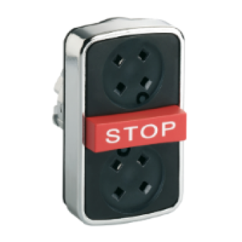 ZB4BA791 - flush/red projecting/flush triple-headed pushbutton Ø22 without cap, Schneider Electric