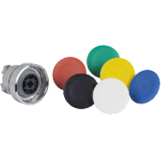 ZB4BA9 - flush pushbutton head Ø22 spring return with 6 coloured caps unmarked, Schneider Electric