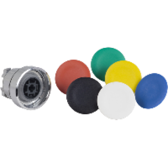 ZB4BA9 - flush pushbutton head Ø22 spring return with 6 coloured caps unmarked, Schneider Electric