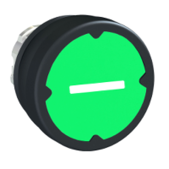 ZB4BC38023RA - pushbutton head for harsh environment - green - with marking-legend rotated 90°, Schneider Electric
