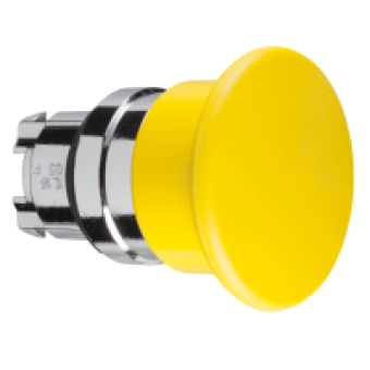 ZB4BC5 - yellow Ø40 mushroom pushbutton head Ø22 spring return, Schneider Electric