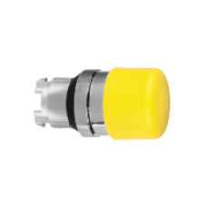 ZB4BC54 - yellow Ø30 mushroom pushbutton head Ø22 spring return, Schneider Electric