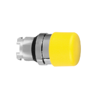 ZB4BC54 - yellow Ø30 mushroom pushbutton head Ø22 spring return, Schneider Electric