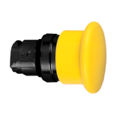 ZB4BC57 - yellow Ø40 mushroom pushbutton head Ø22 spring return, Schneider Electric