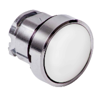 ZB4BH01 - white flush pushbutton head Ø22 push-push unmarked, Schneider Electric