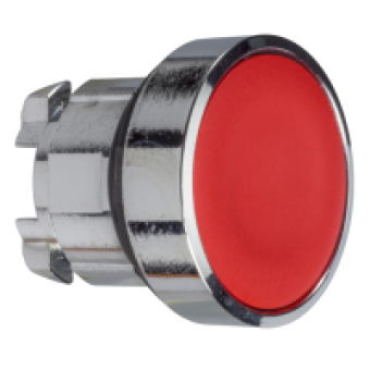 ZB4BH04 - red flush pushbutton head Ø22 push-push unmarked, Schneider Electric