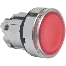 ZB4BH043 - red flush illuminated pushbutton head Ø22 push-push for integral LED, Schneider Electric