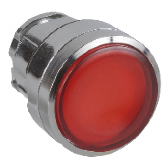 ZB4BH0483 - red flush illuminated pushbutton head Ø22 push-push for integral LED, Schneider Electric