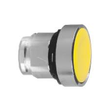 ZB4BH05 - yellow flush pushbutton head Ø22 push-push unmarked, Schneider Electric