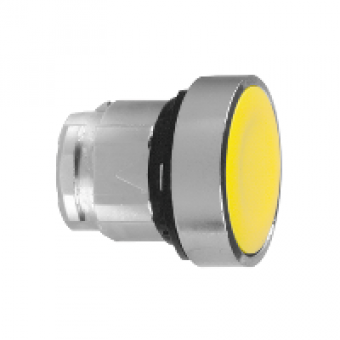 ZB4BH05 - yellow flush pushbutton head Ø22 push-push unmarked, Schneider Electric