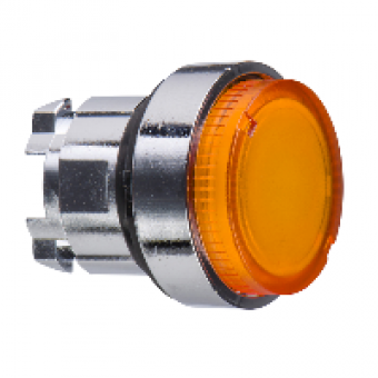 ZB4BH53 - orange projecting illuminated pushbutton head Ø22 push-push for integral LED, Schneider Electric