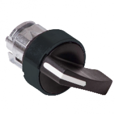 ZB4BJ27 - black selector switch head Ø22 2-position stay put, Schneider Electric