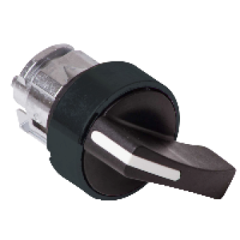 ZB4BJ27 - black selector switch head Ø22 2-position stay put, Schneider Electric