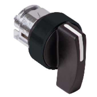 ZB4BJ57 - black selector switch head Ø22 3-position spring return, Schneider Electric