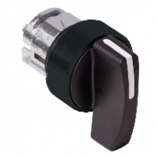 ZB4BJ87 - black selector switch head Ø22 3-position spring return, Schneider Electric