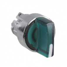 ZB4BK1233 - green illuminated selector switch head Ø22 2-position stay put, Schneider Electric