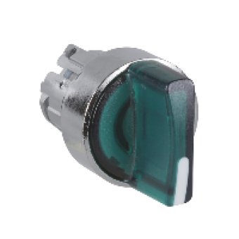 ZB4BK1233 - green illuminated selector switch head Ø22 2-position stay put, Schneider Electric