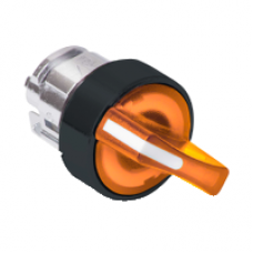 ZB4BK12537 - orange illuminated selector switch head Ø22 2-position stay put, Schneider Electric